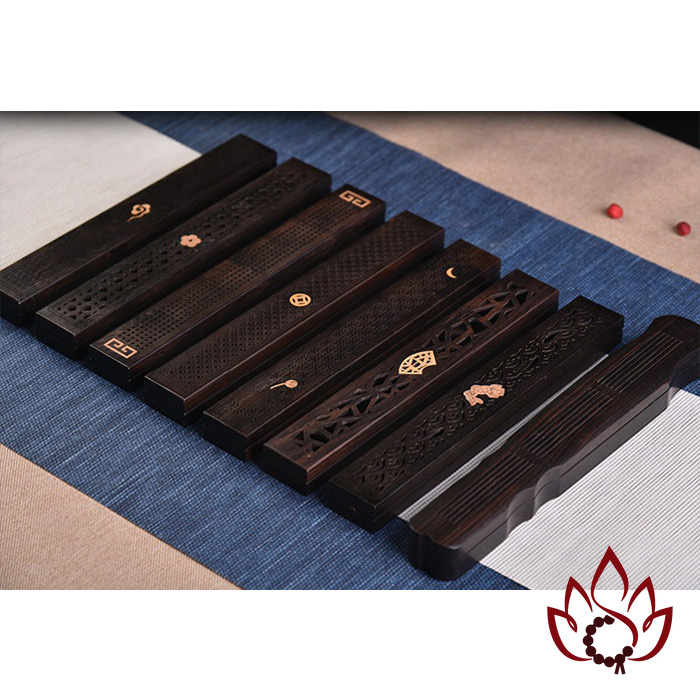 Khay Đốt Nhang Trầm Hương Không Tăm | Gỗ Mun Nguyên Khối