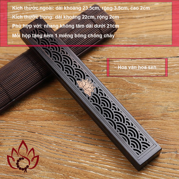 Khay Đốt Nhang Trầm Hương Không Tăm | Gỗ Mun Nguyên Khối