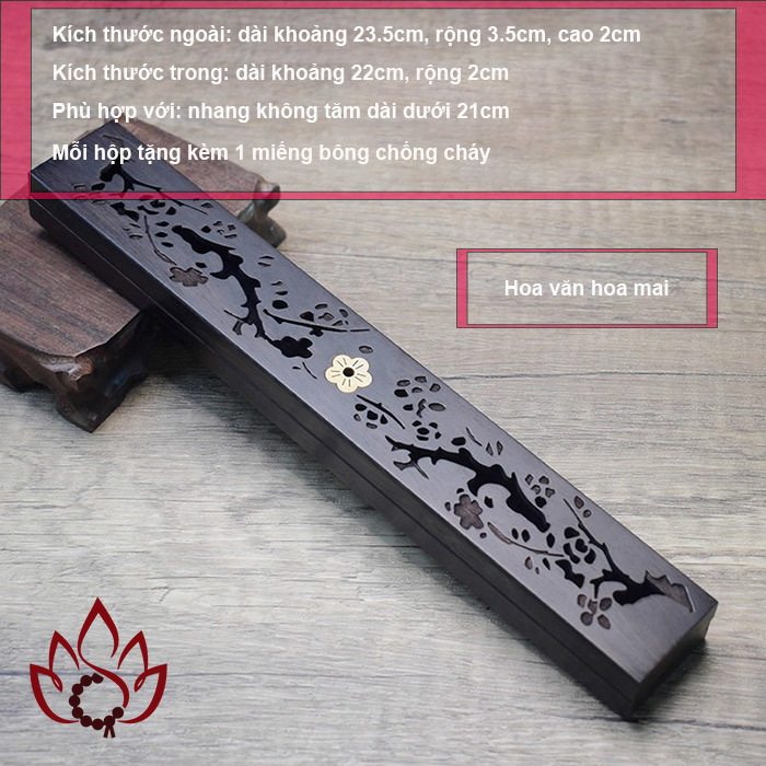 Khay Đốt Nhang Trầm Hương Không Tăm | Gỗ Mun Nguyên Khối