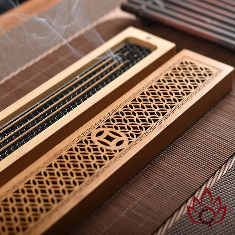 Khay Đốt Nhang Trầm Hương Không Tăm | Tre Tự Nhiên | Lưới Thép Chống Cháy